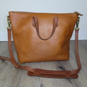 Madewell leather bag, Cognac color